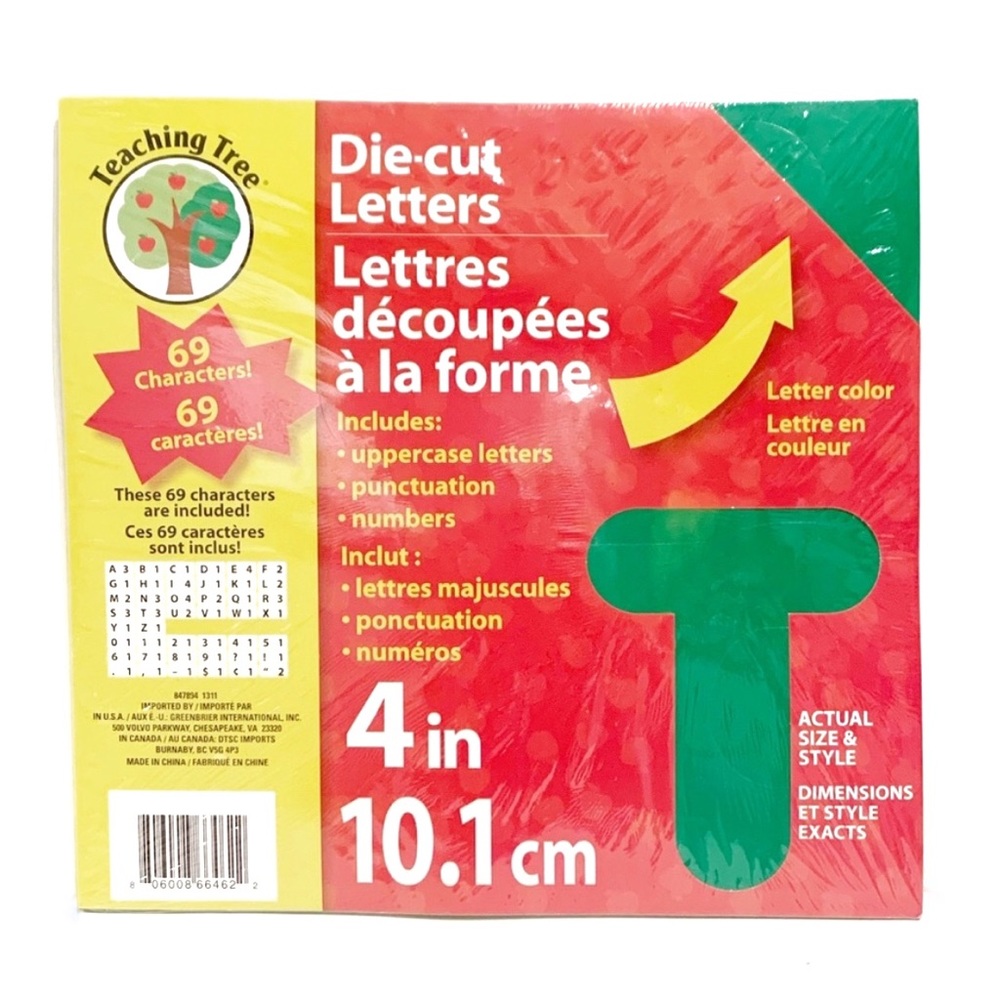 Teaching Tree Die Cut Letters Numbers Green 69 Characters 4 inches Teacher Class
